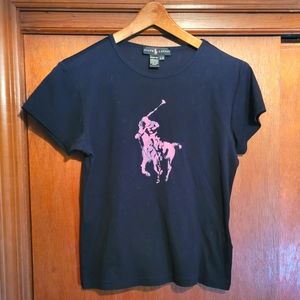 Ralph Lauren Pink Pony T-shirt size XL Black 💗🖤💗